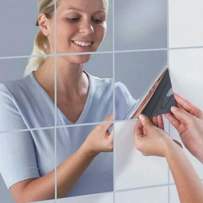 wall sticker cermin mirror kaca wallpaper dinding