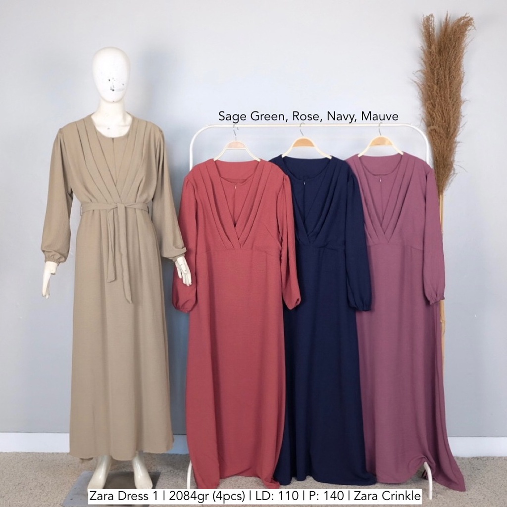 Dress Crinkle / Gamis Muslim Wanita / Zara Dress Crinkle
