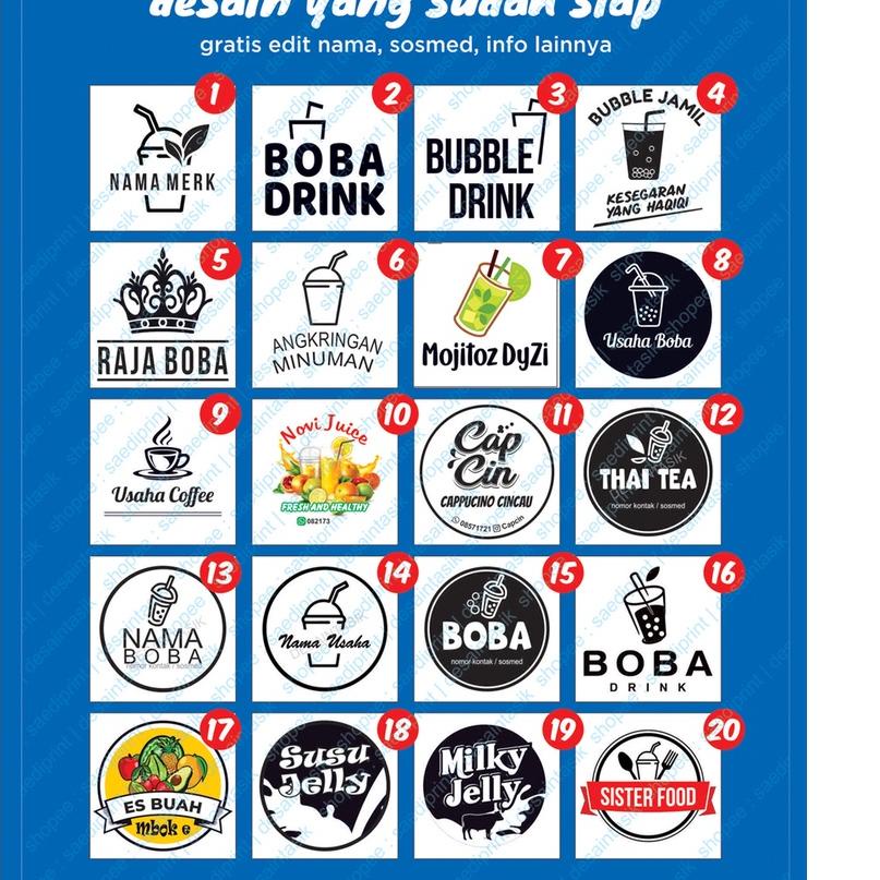 

(X39) stiker transparan untuk cup minuman, botol, toples berkualitas produck terbaik
