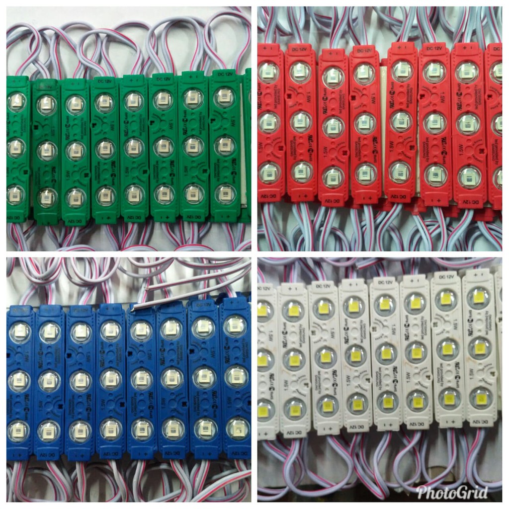 LAMPU LED MODULE 3 WATT 12 VOLT LED MODULE 3 MATA BESAR TERANG LAMPU LED 3 MATA 24 V 3 Watt Modul LED 3 Titik Variasi Truk Bus Neon