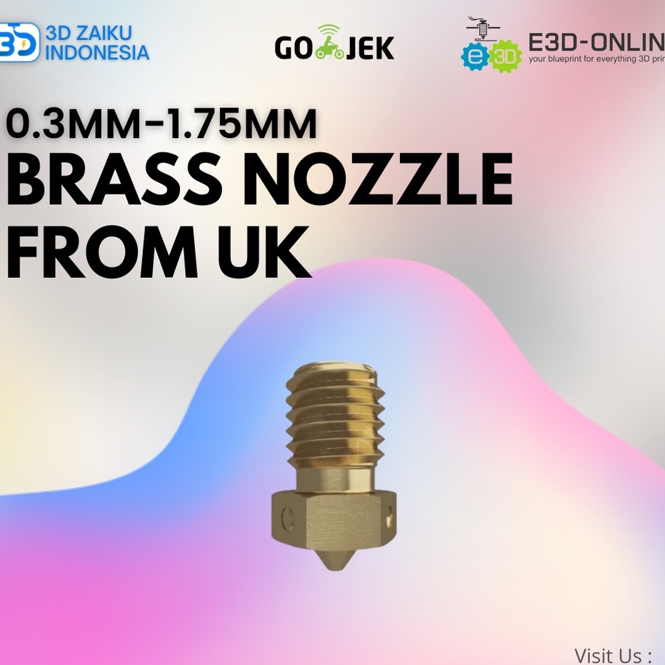 Original E3D V6 0.3 / 1.75 mm Brass Nozzle from UK