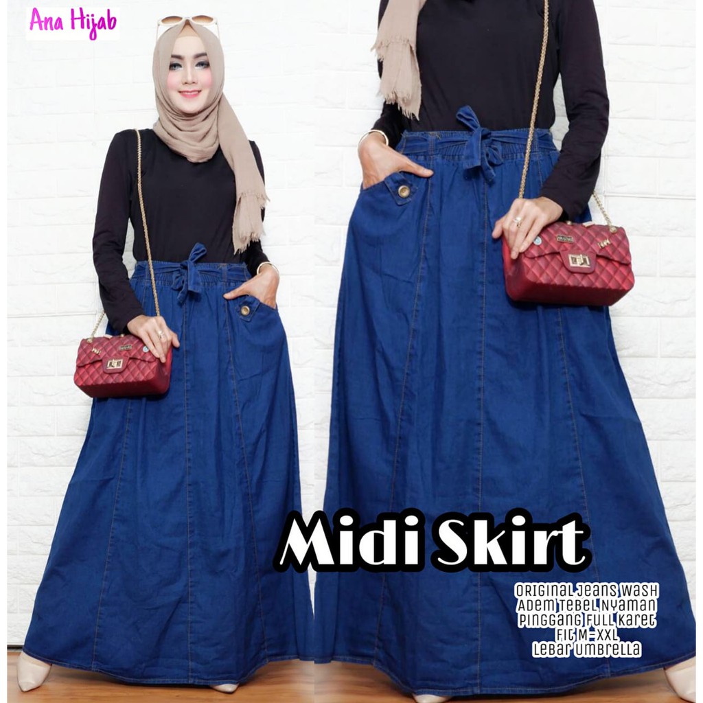Midi Skirt  By Ana Hijab| Suplier Hijab Solo| Grosir