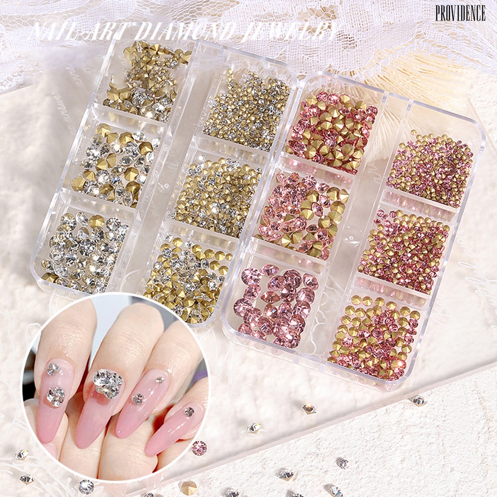 Bubuk Berlian Imitasi Bentuk Bintang 6 grid Warna Putih Untuk Dekorasi nail art