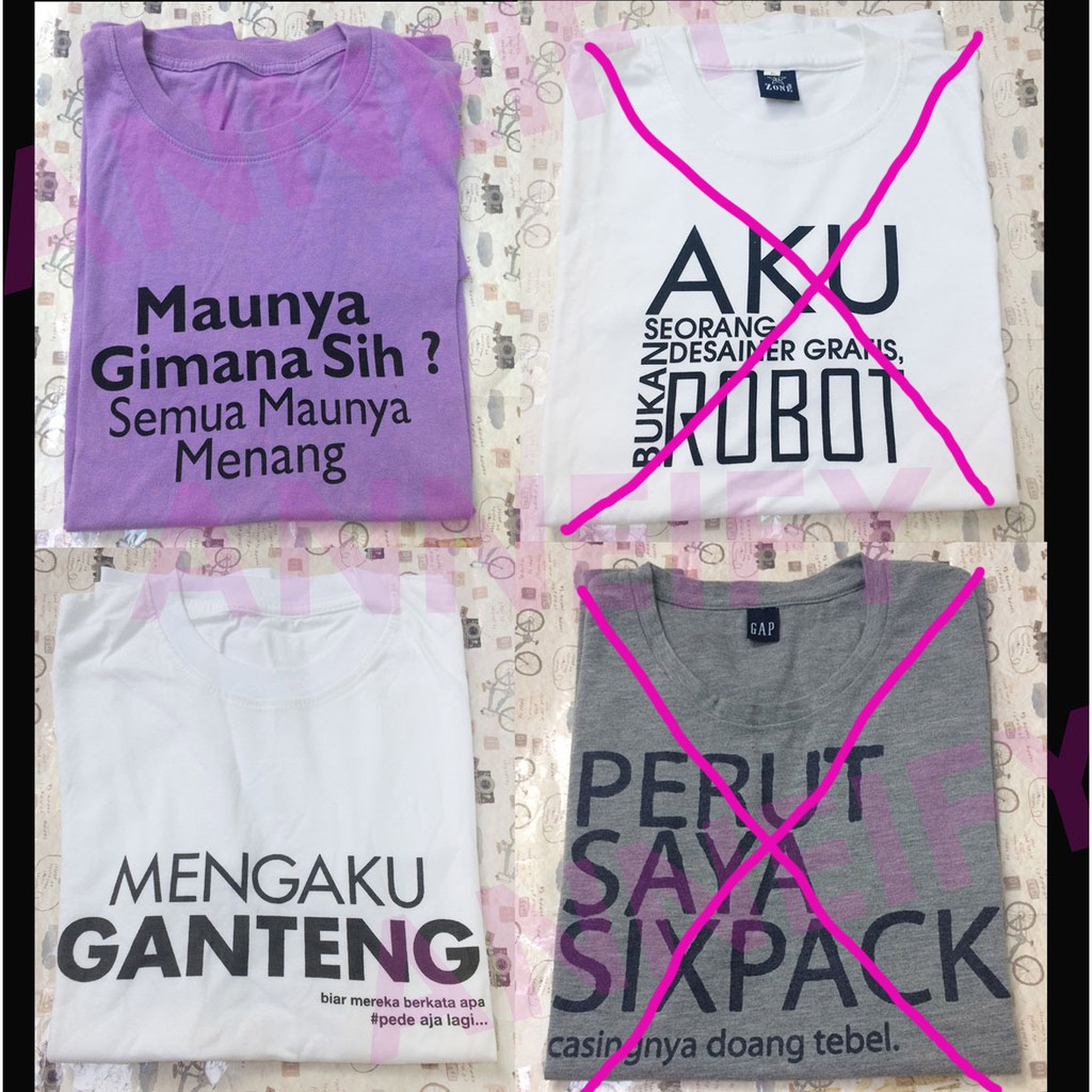 Kaos T Shirt Casual Lengan Pendek Tulisan Gokil Lucu Desain