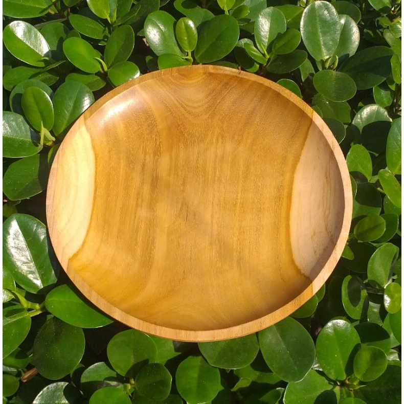 piring bulat/piring liuk 20cm.kayu jati