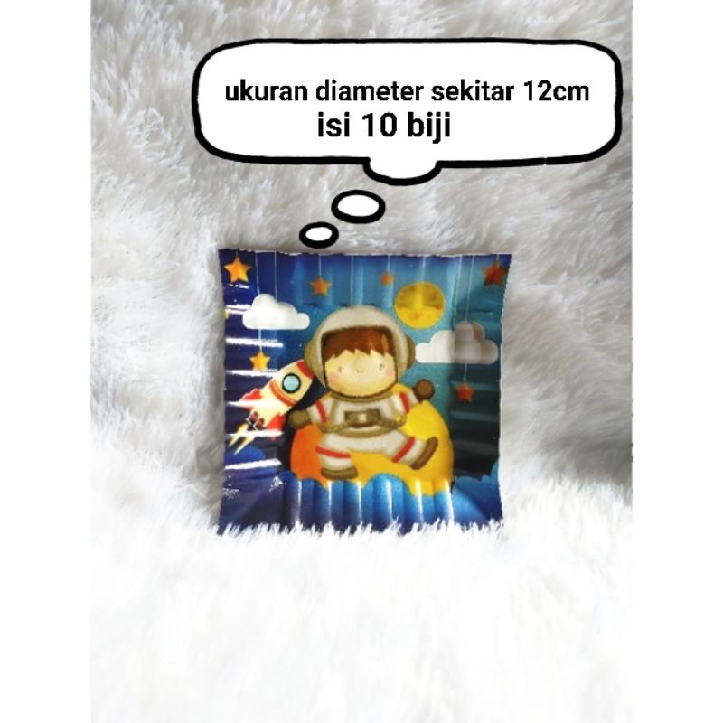 piring kertas kue cake ulang tahun happy birthday hbd ultah karakter astronot antariksa luar angkasa