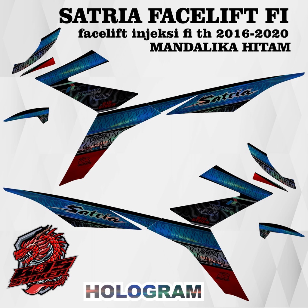Striping satria fu injeksi - Stiker Decal HOLOGRAM satria injeksi satria fi satria 2016 - 2020 manda