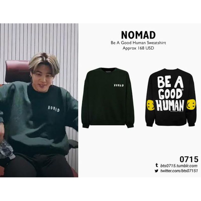 Jaket Sweater Basic Kpop BTS Jimin be a good human