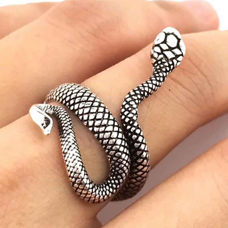 Hospitality Fancyqube 3D Punk Snake Ring Fashion Snake Opening Adjustable Ring Women Adjustable Rings