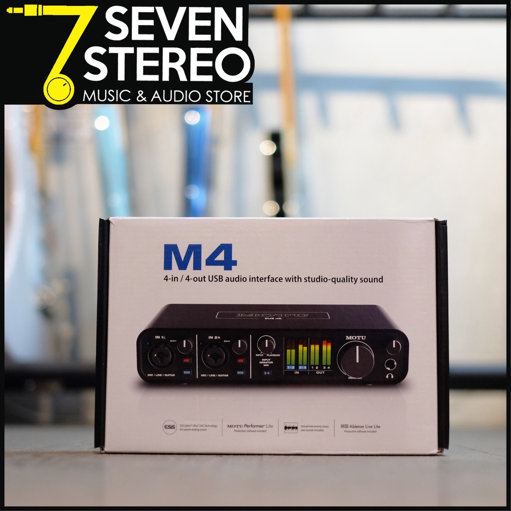 MOTU M4 - 4 in 4 out Audio Interface Type C with ESS Sabre32 Ultra DAC - Soundcard