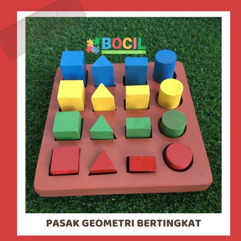Mainan Anak Edukatif Pasak Geometri Bertingkat
