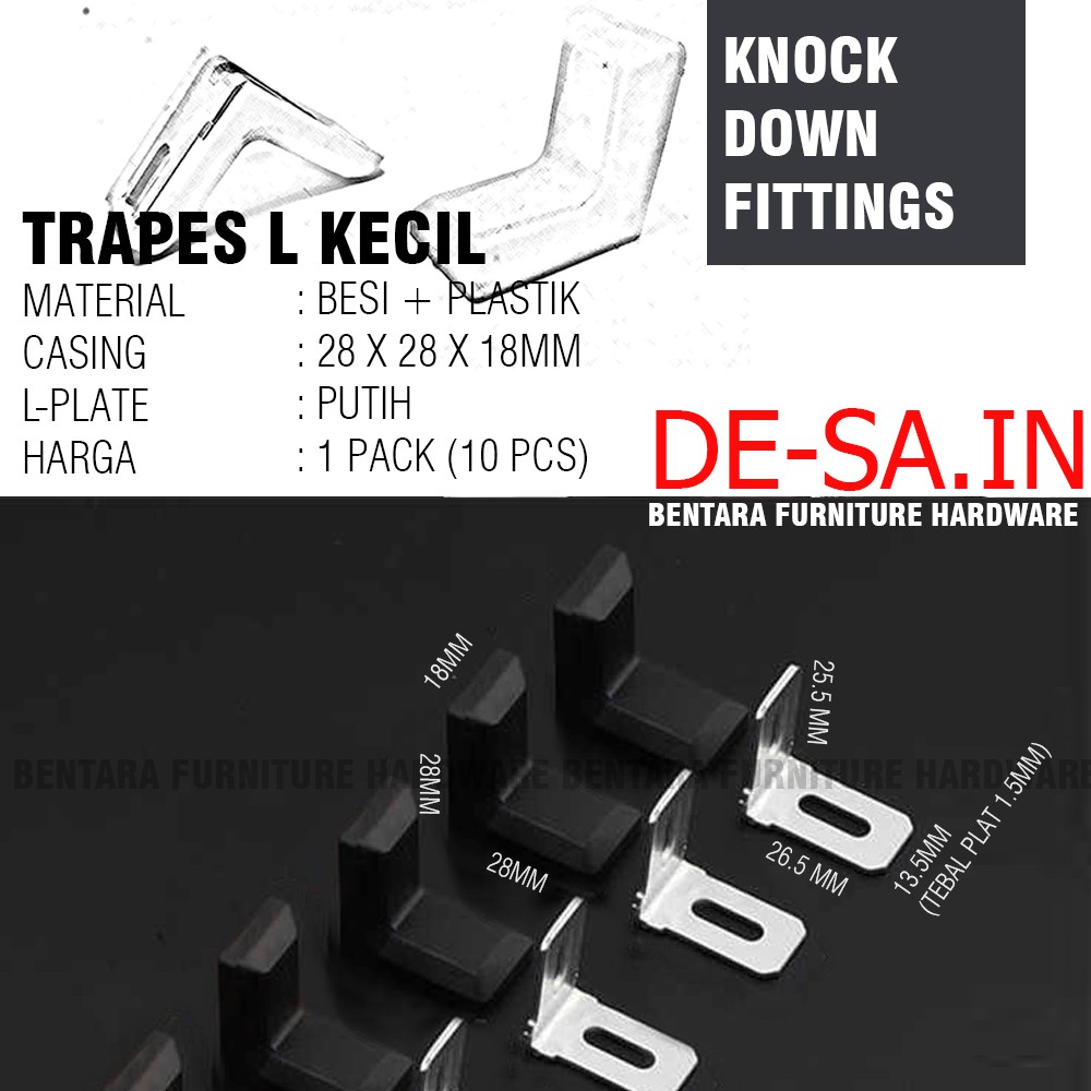 10 x TRAPES-L SIKU BROWN WHITE Coklat Putih - AMBALAN KNOCKDOWN TRAVES TRAFEX FITTING