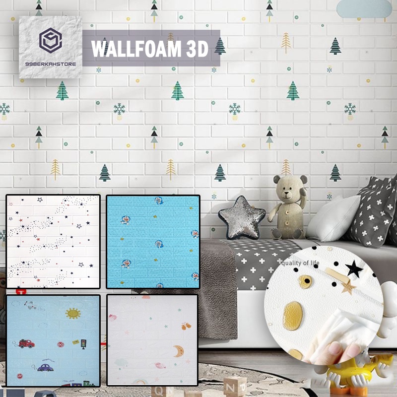 PROMO!! BUY 25 FREE 1 !! WALLFOAM 3D MOTIF ANAK-ANAK 70X77 CM / WALPAPER FOAM-2