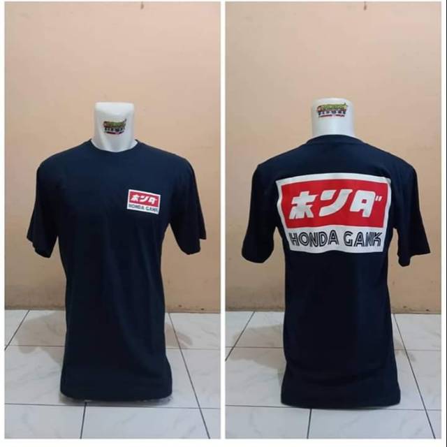 Kaos honda gank warna navy ( biru dongker ) | free stiker