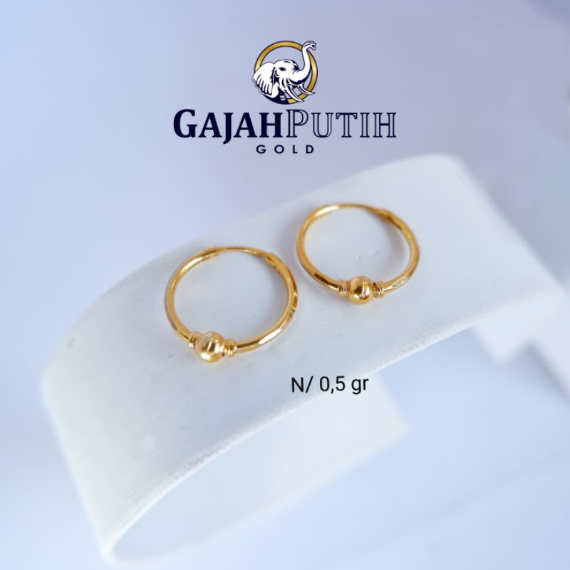 0,5gr Anting Model Gipsy Mata Ikan Emas Asli kodeN405