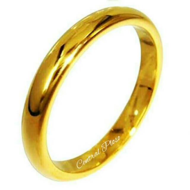 Cincin Titanium POLOS Warna Emas / GOLD Free BOX