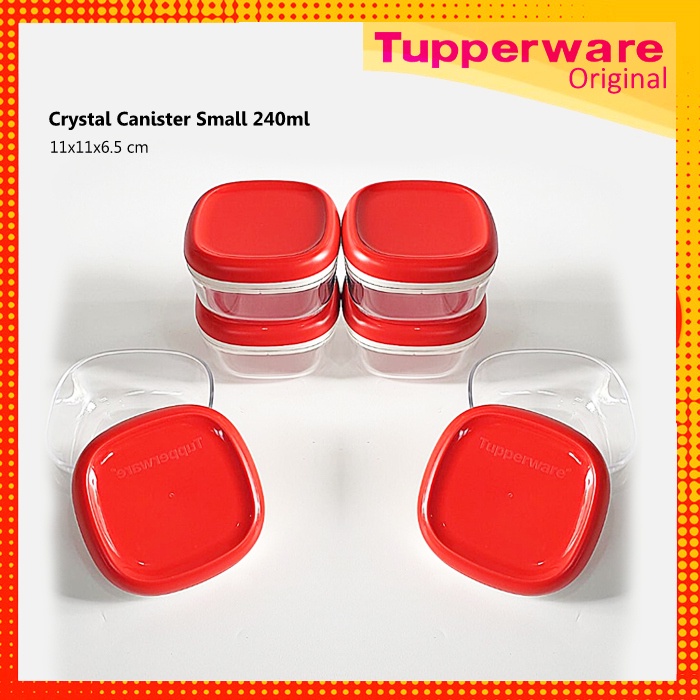 Crystal Canister Small 240ml (1 Pcs) Toples Merah