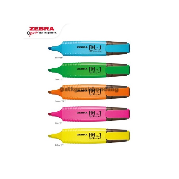 

Highlighter Textliner Zebra FM-1 Ready 5 warna Translucent AGB - Satuan