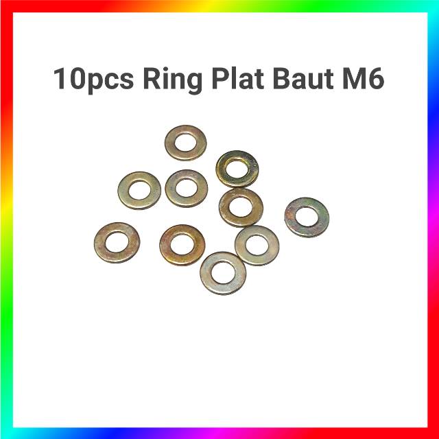 10pcs ring plat baut M6