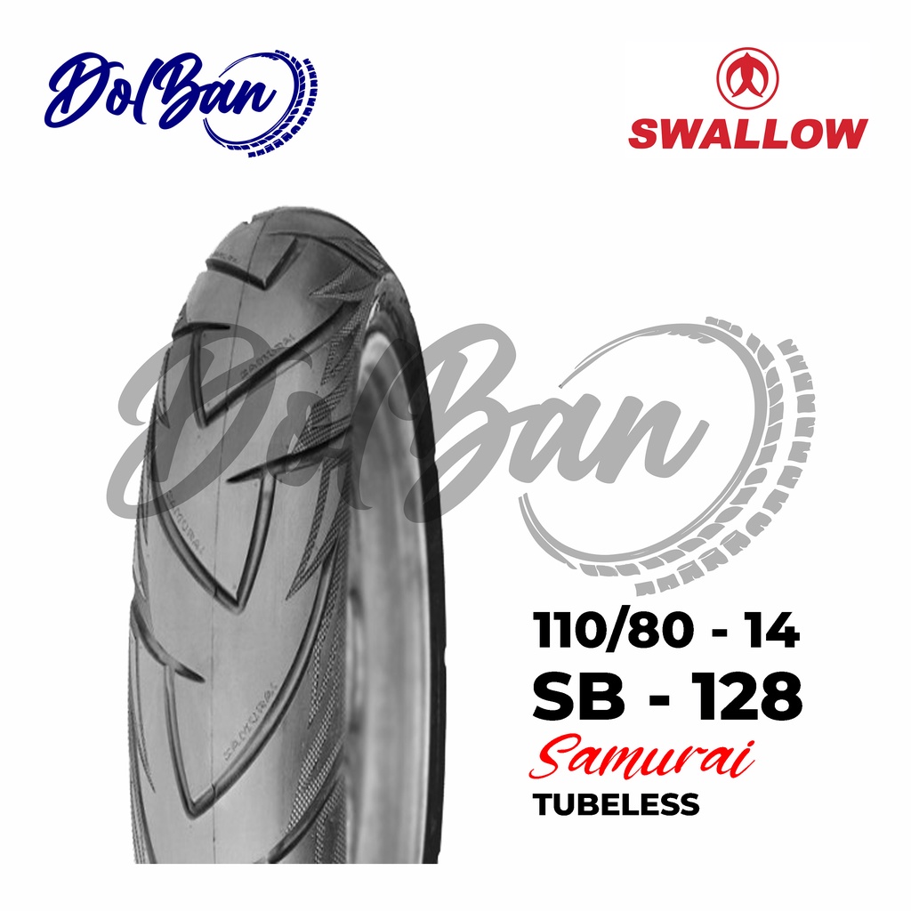 BAN LUAR MOTOR SWALLOW 110/80-14 RING 14 SB-128 SAMURAI TUBELESS