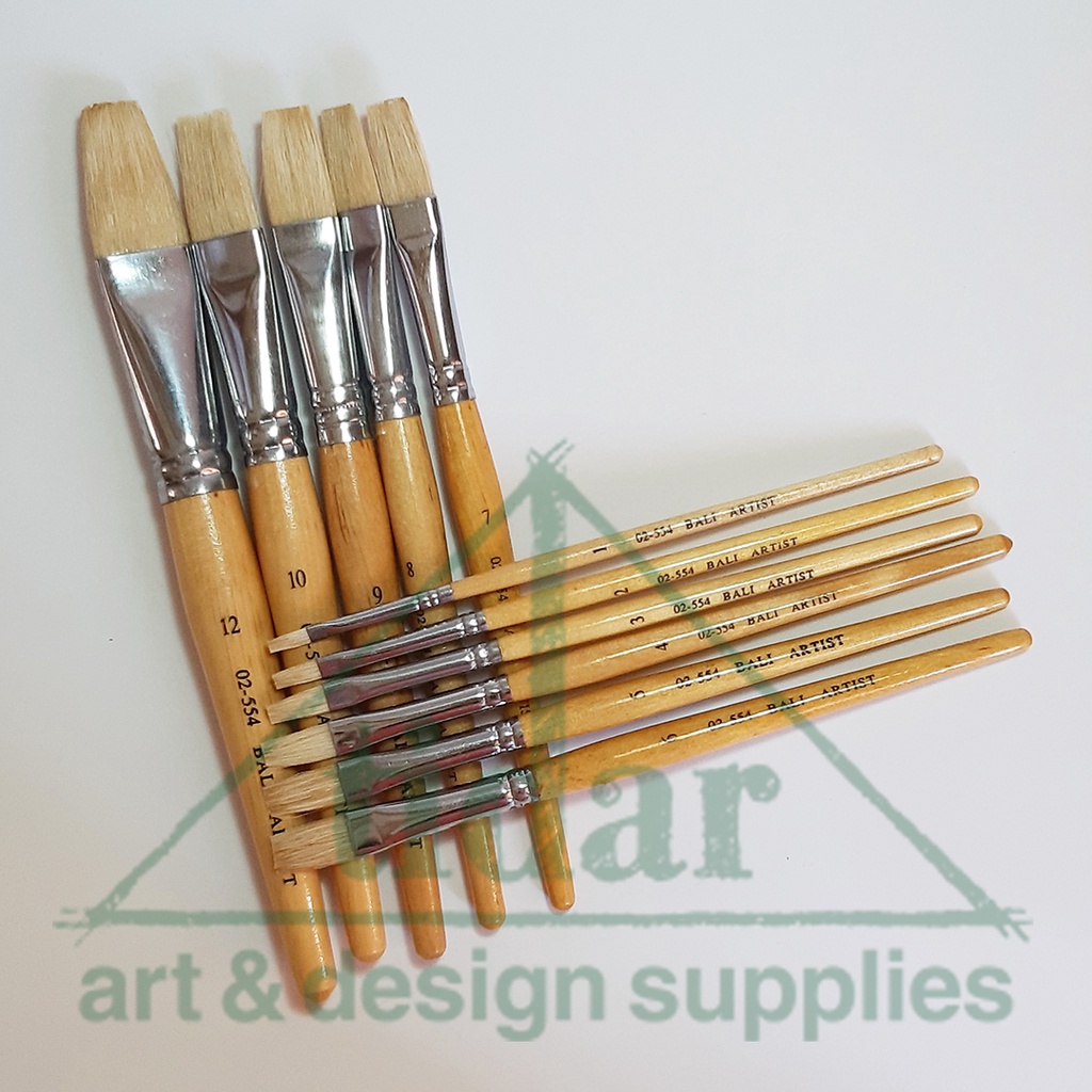 

Bali Artist Brush 02-554 - Kuas Lukis Bristle Gepeng / Datar / Flat