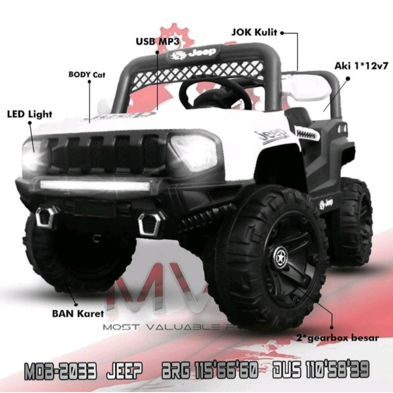Mainan anak mobil aki Jeep adventure