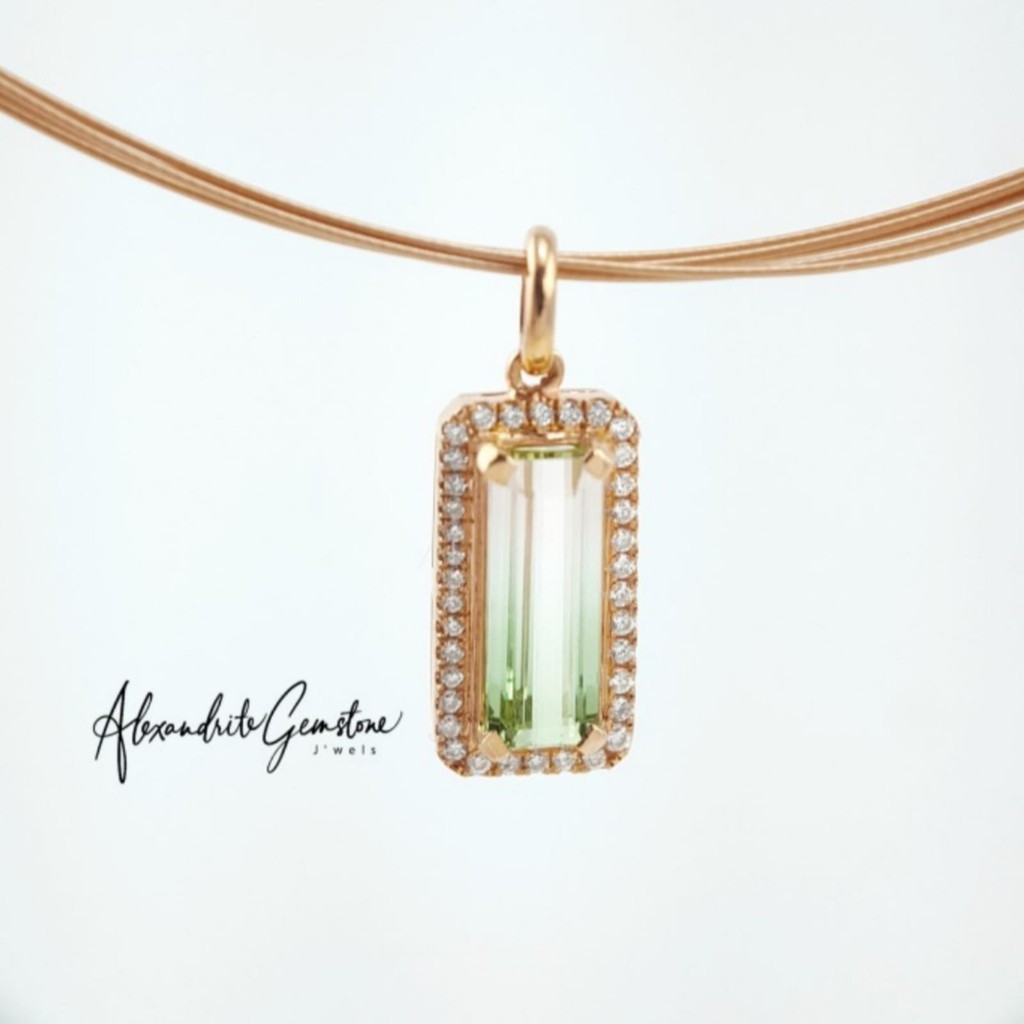 AG Jewellery T0920002 Liontin Emas Berlian BiColor Tourmaline NoHeat