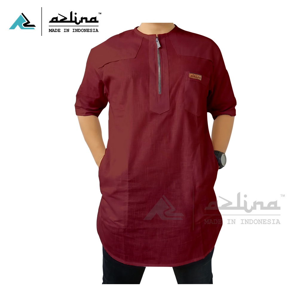 Baju Koko Modern Pria Pakistan Kurta Zipper Azlina