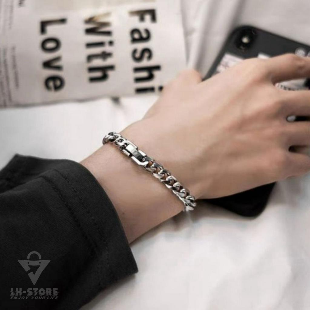 GELANG RANTAI BAJA TITANIUM STAINLESS STEEL KUALITAS TERJAMIN REAL  ANTI KARAT