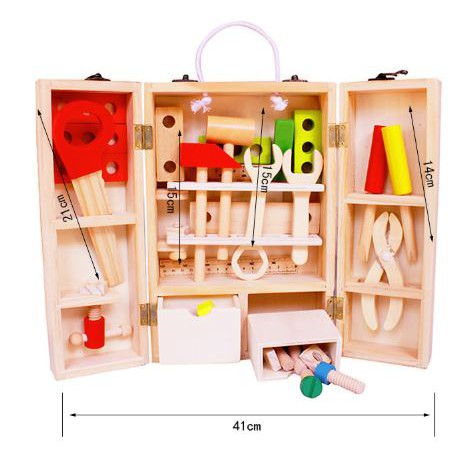 TweedyToys - Mainan Kotak Tukang Kayu / Toolkit Set Kayu Premium