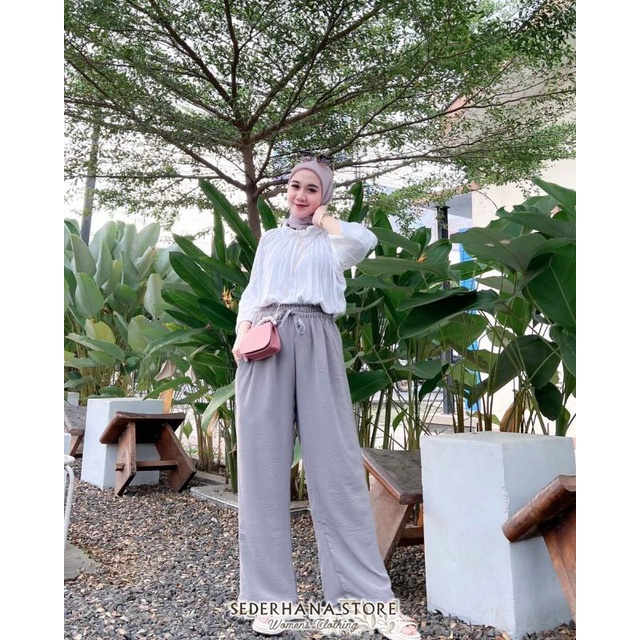 CELANA KULOT CRINKLE (GREY)