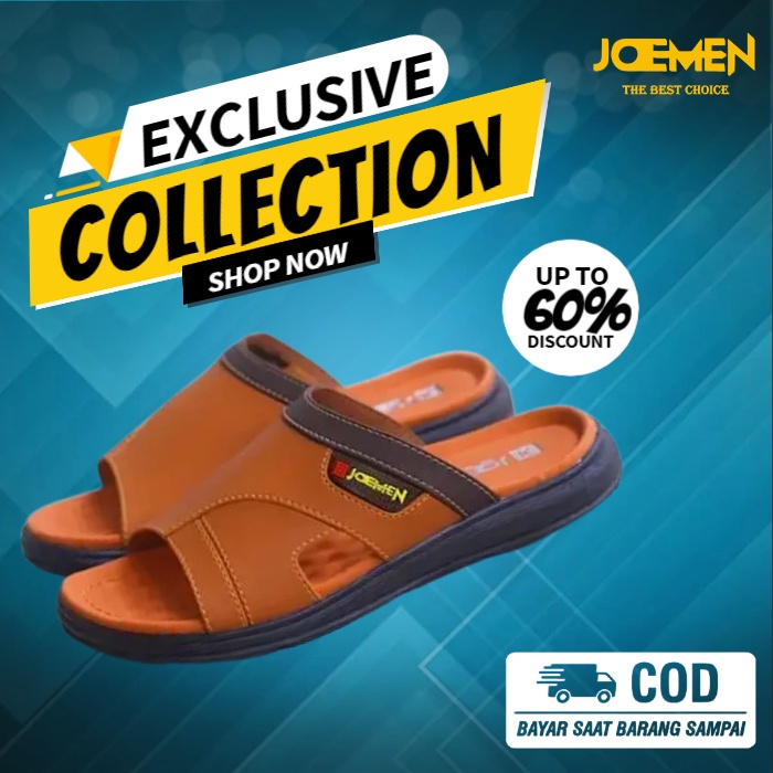 Sandal Pria Anak Muda Sendal Pria Dewasa SANDAL SLIDE KULIT PRIA CASUAL / SENDAL SLIP ON SELOP SANTA