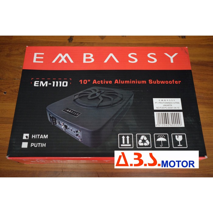 Subwoofer Kolong Mobil Sub Kolong Slim EMBASSY EM-1110 10 inch
