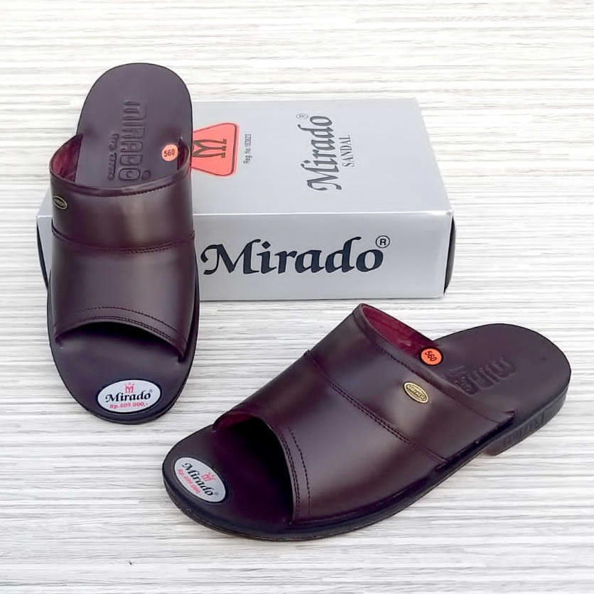 MIRADO 560 Sandal Selop Pria Model Slide Bahan Kulit Asli Berkualitas 100% Produk Original