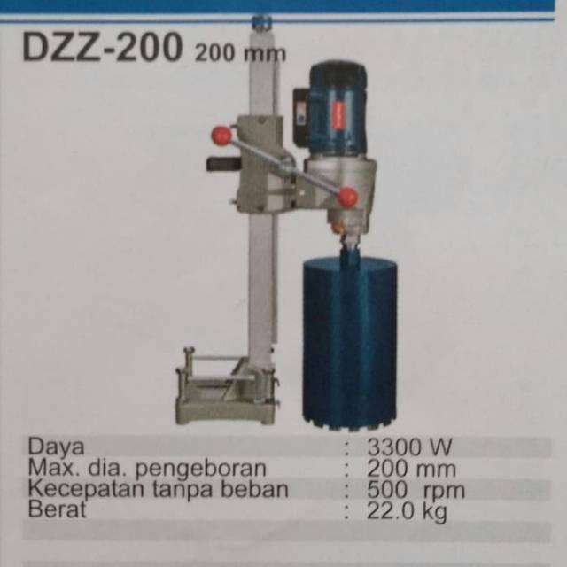 Mesin coring 200mm core drill dongcheng DZZ 200 by hitachi