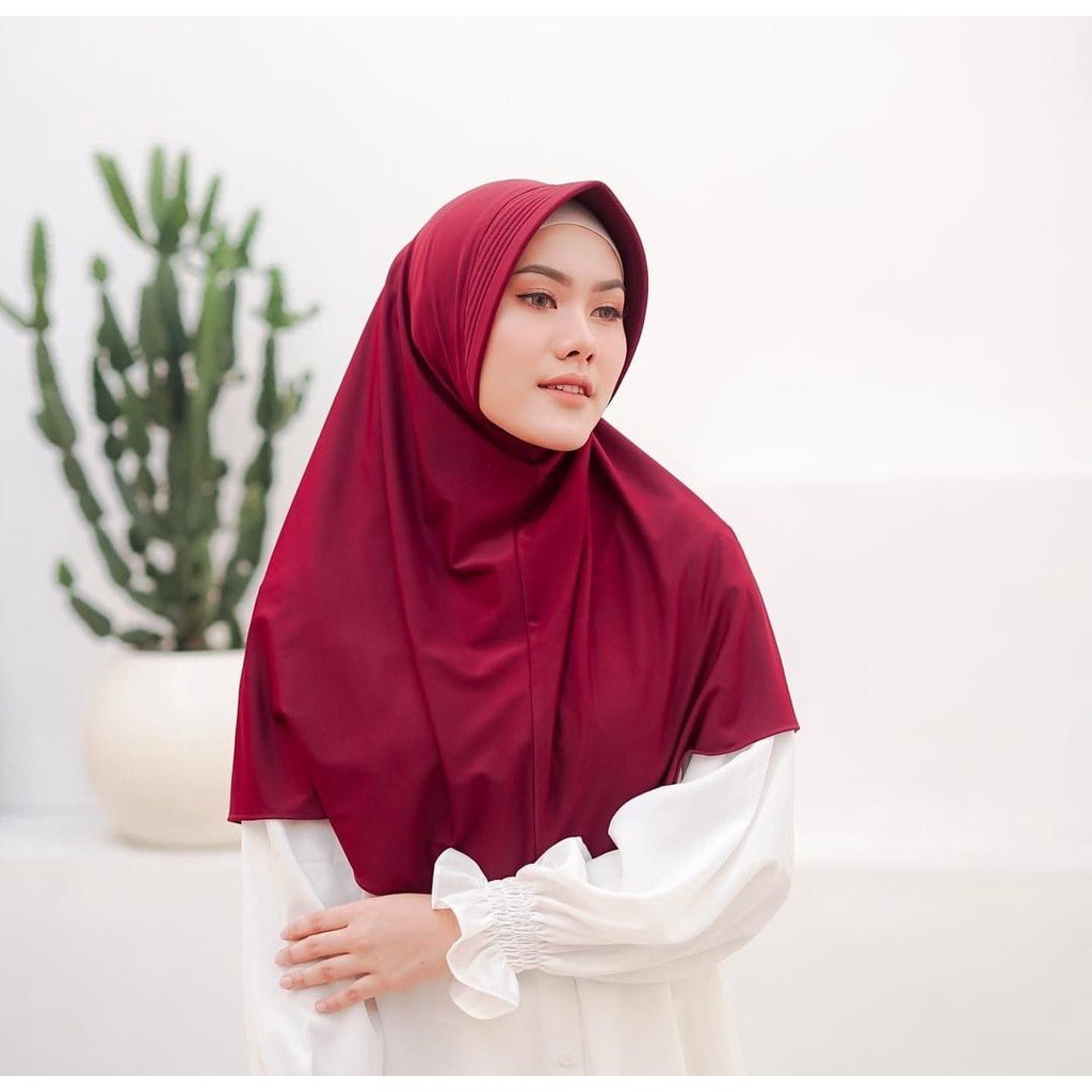 BERGO HAMIDAH MENUTUP DADA / DAILY HIJAB PET ANTEM JERSEY PREMIUM 100% ORIGINAL-HAMIDAH maroon