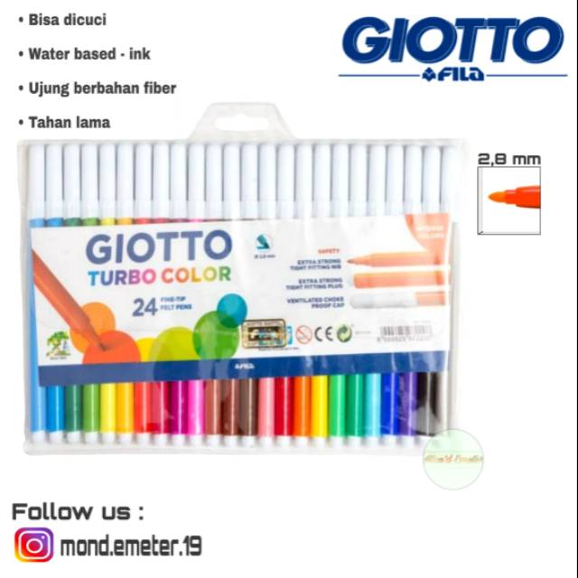 

Giotto Turbo Color Set- Spidol Gambar dan Lukis Anak / Kantor 24 Warna- Art Painting & Drawing