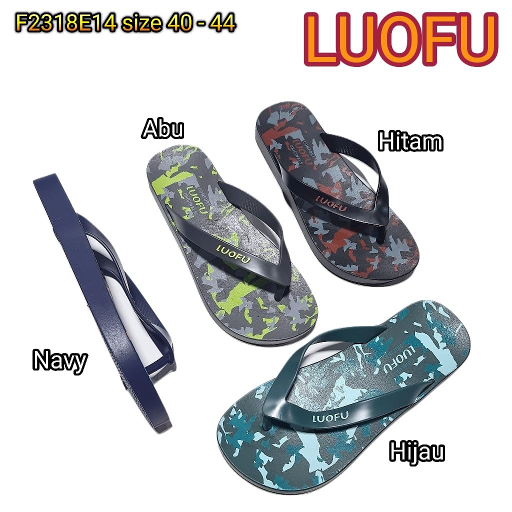 sandal jepit pria sendal jepit luofu cowok karet import F2318E14