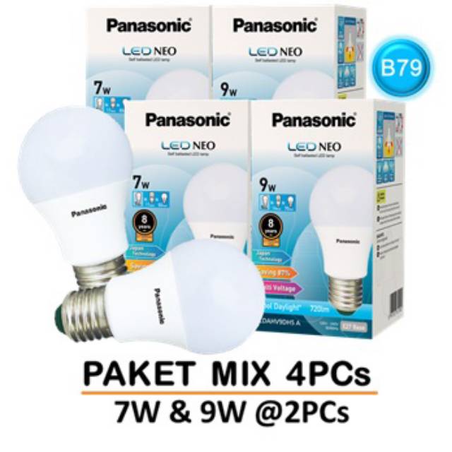 Jual Lampu Led Panasonic Neo Paket Hemat Pcs Watt Pcs Shopee