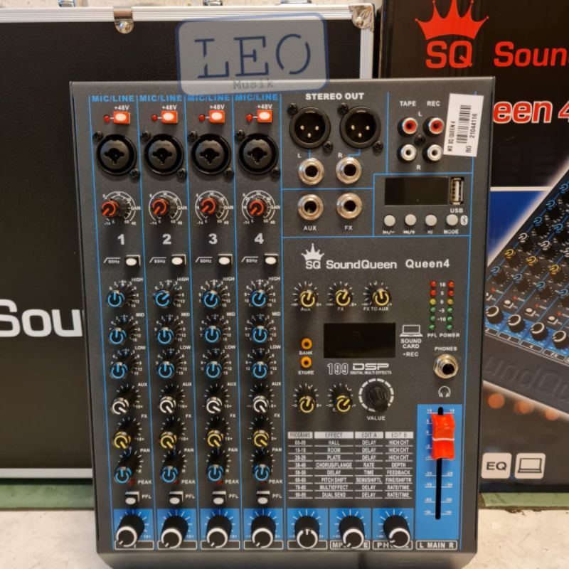 SOUNDQUEEN MIXER QUEEN4 QUEEN 4 MIXING CONSOLE 4 CHANNEL