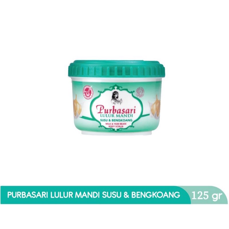 Purbasari Lulur Mandi - Bengkoang - Susu &amp; Bengkoang - Lulur Putih - Green tea 125 Gr