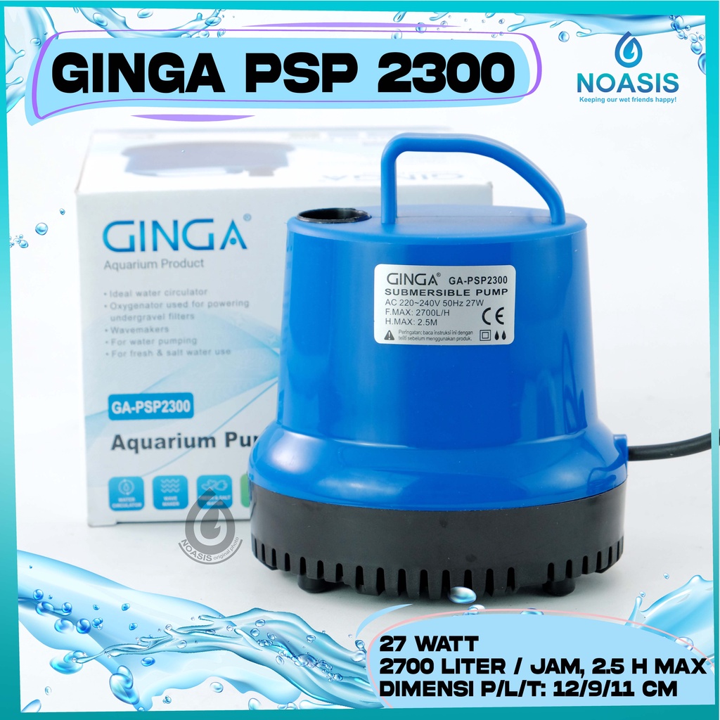 POMPA AIR CELUP AQUARIUM 27 W GINGA GA PSP 2300 PSP-2300 KOLAM IKAN