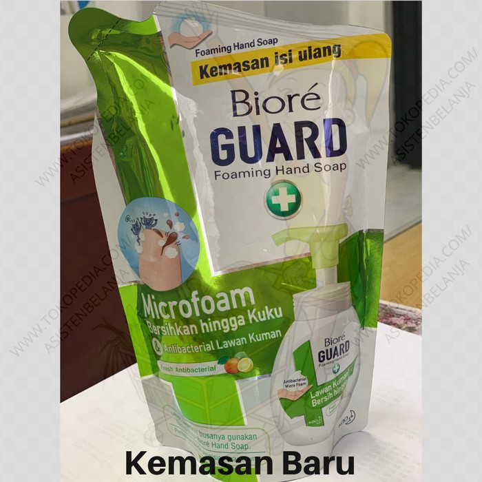 Sabun Cuci Tangan Biore Guard Foaming Foamy Foam HandSoap Isi Ulang Refill 250 ml 250ml Hijau Fresh