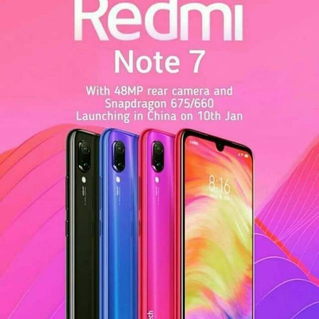 Xiaomi Redmi Note 7 Ram 4GB Rom 128 GB Garansi Distributor 1 Tahun