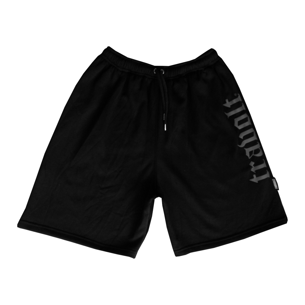 Meshort - Font - Black - Hitam - Celana Pendek - Katun - Short Pants - Travolt