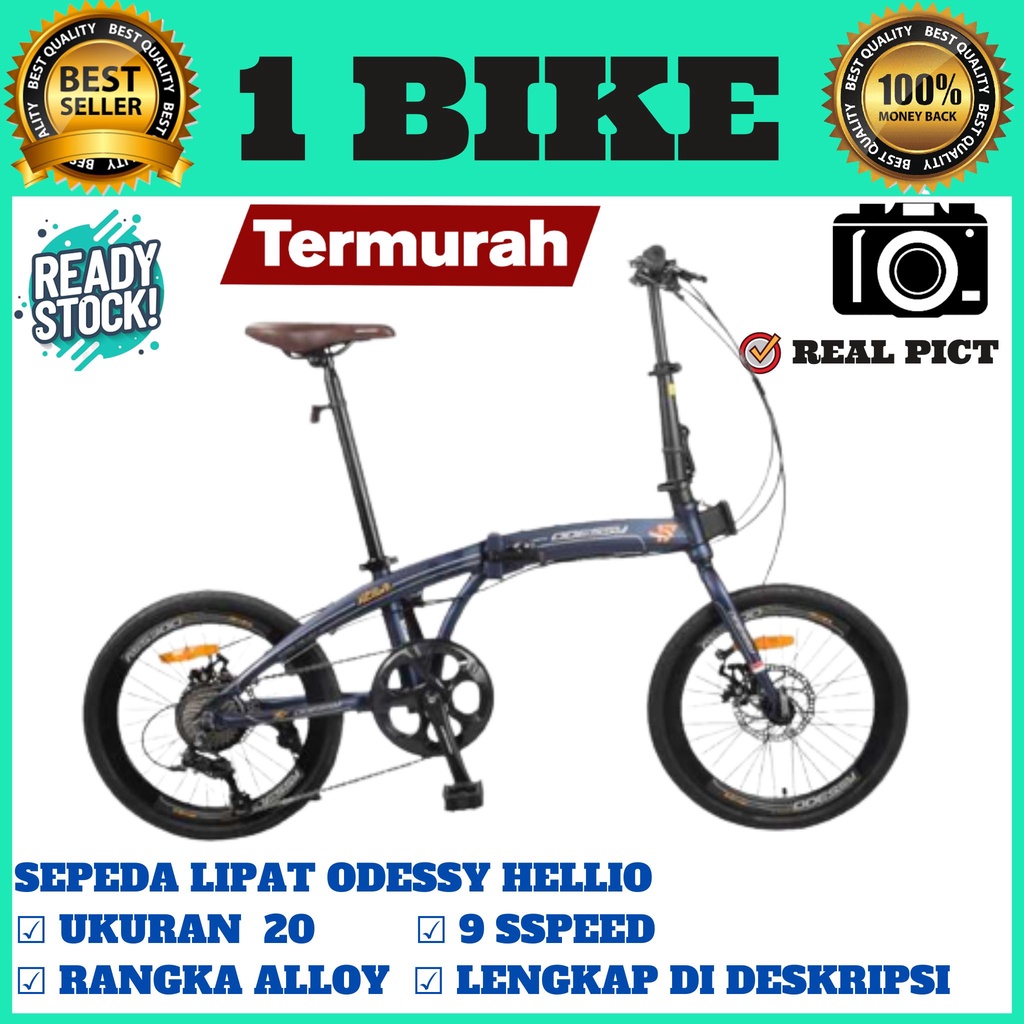 Sepeda Folding Lipat 20&quot; Odessy Hellio 9 Speed