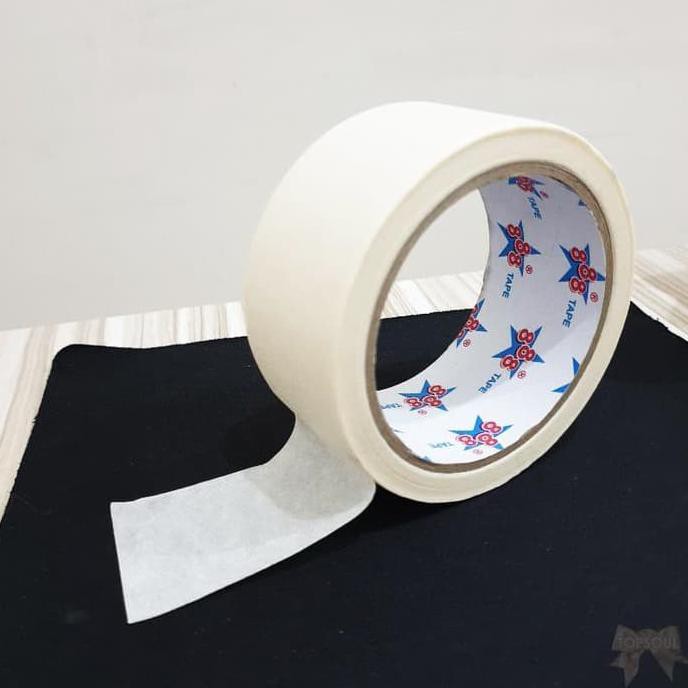

PUTIH gading Lakban Kertas 888 / Masking Tape 2 inch 20 yard Isolasi Warna