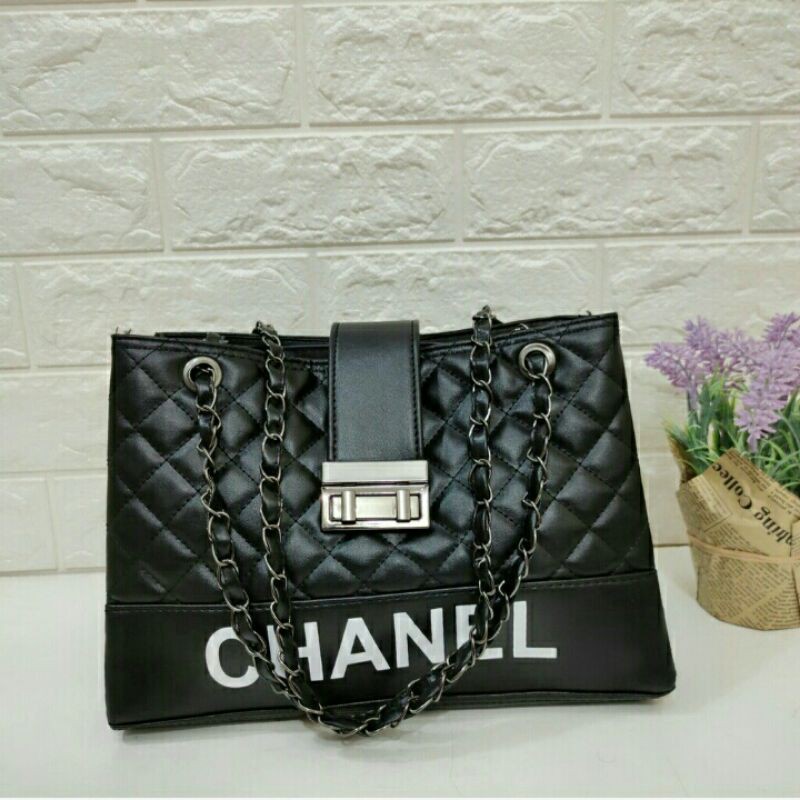 Tote Bag Tali Rantai/Tas Wanita Chanel Bordir