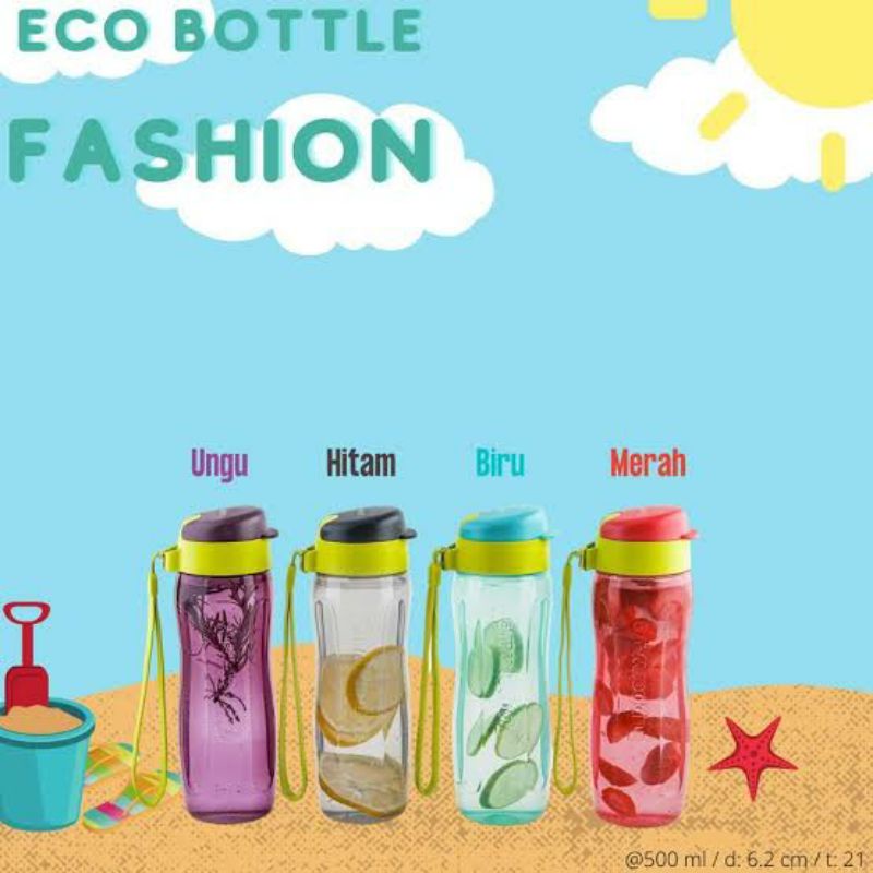Eco Bottle 500ml Tali Botol Minum Hitam Putih
