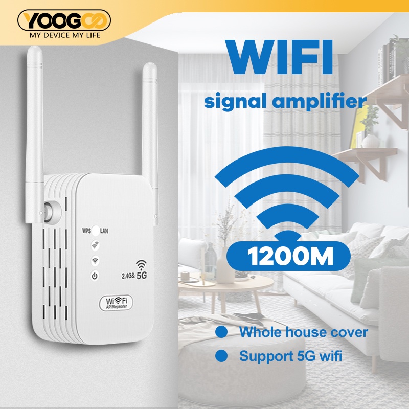 WIFI Repeater 1200/300Mbps Wireless WiFi Signal Range Extender AP Mode ALAT PENGUAT SINYAL WIFI